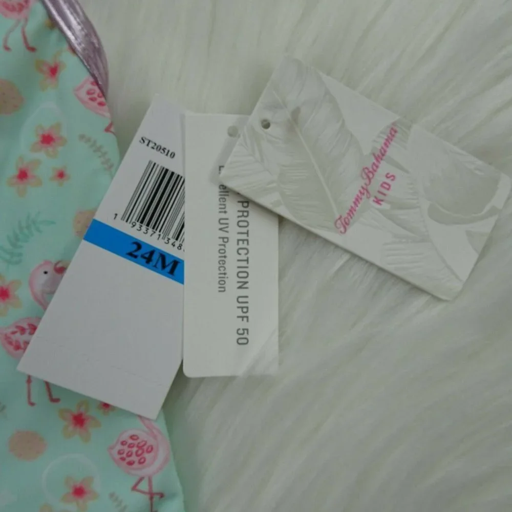 NWT Tommy Bahama Kids Swimsuit One-Piece Flamingo Baby Girls 24 Mos
